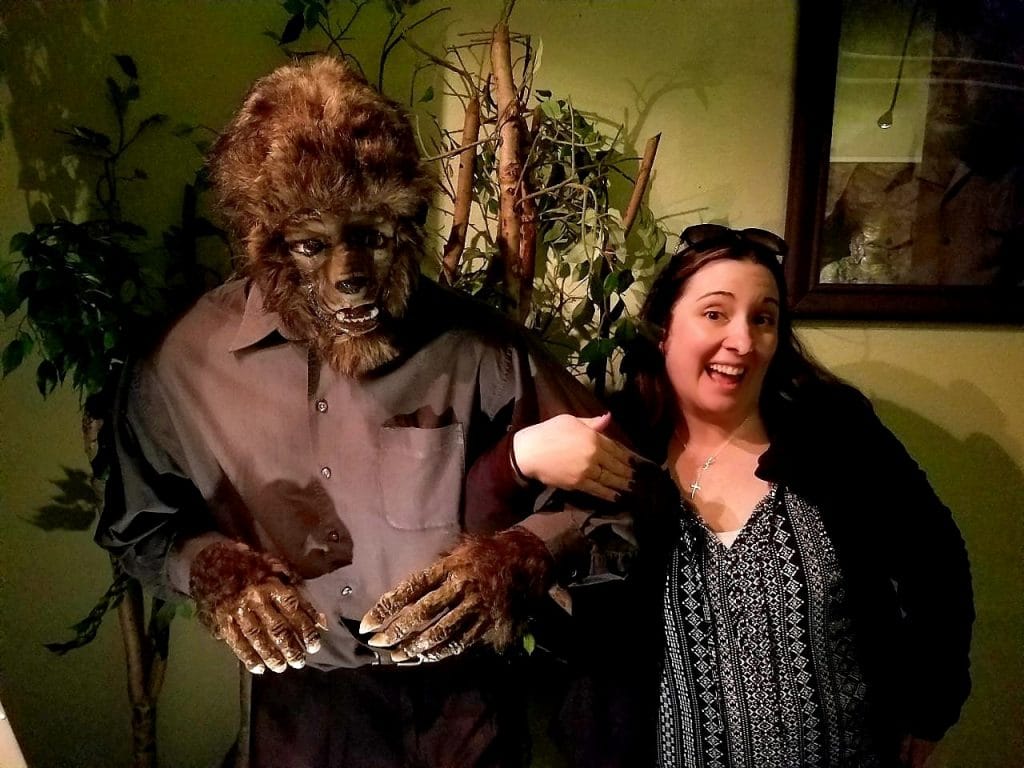 The Werewolf and CEO of My Town Travels Kristy Burns, at Tom Devlin's Monster Museum